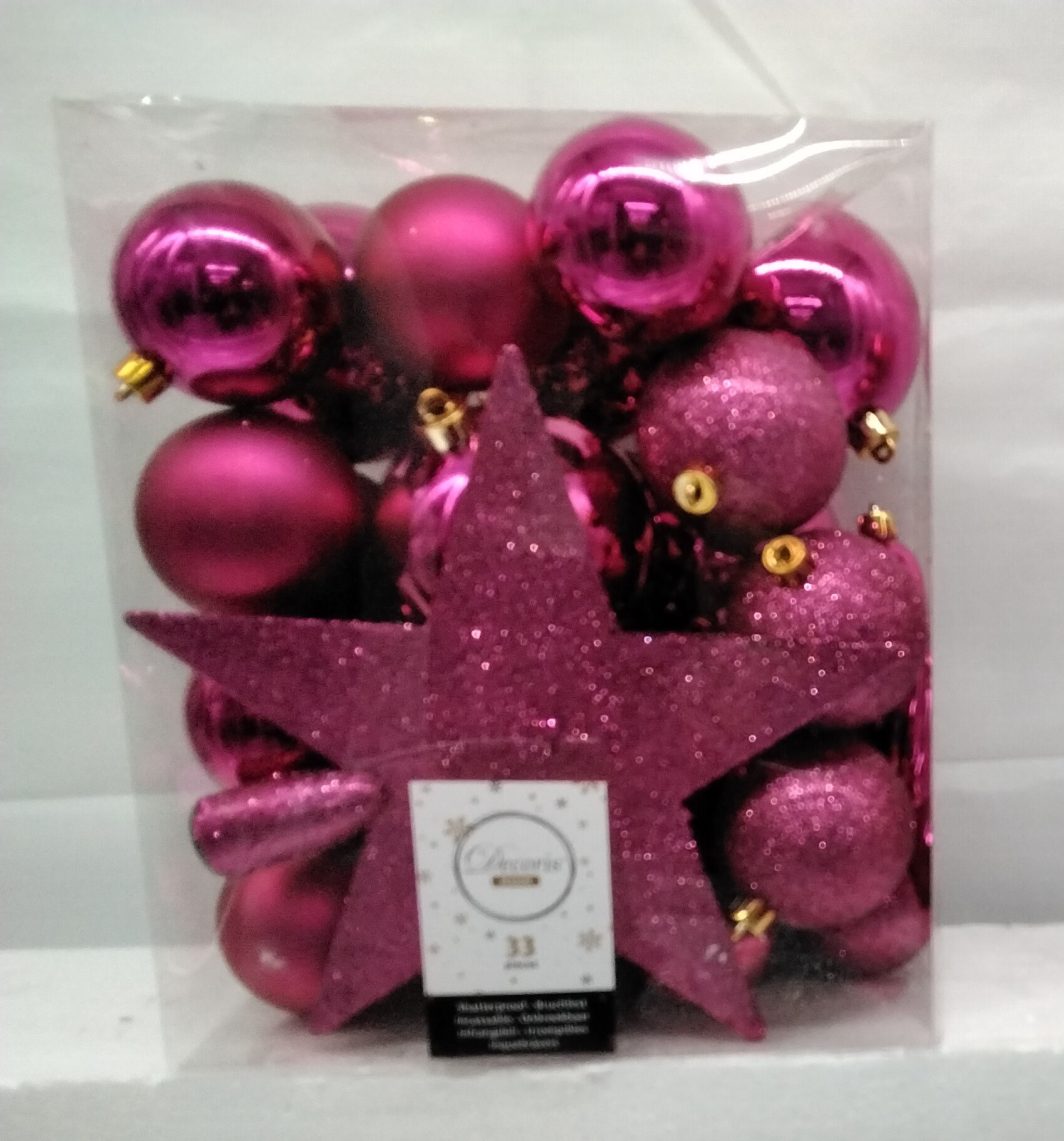SET 33 PALLINE VARIE FUCSIA