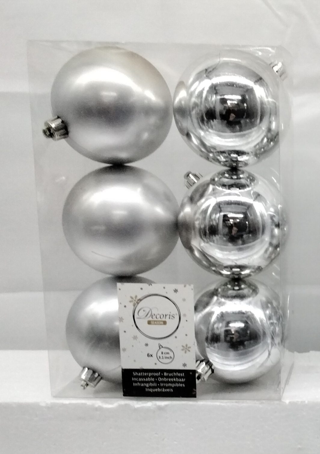 SET 6 PALLINE ARGENTO