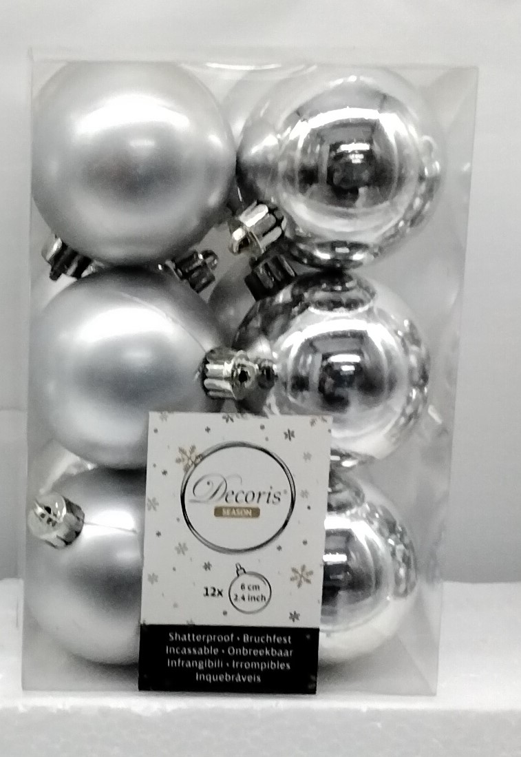 SET 12 PALLINE ARGENTO