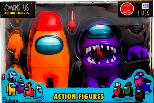 AMONG US PERSONAGGI 12 CM. 2 PEZZI +7 ACCESSORI