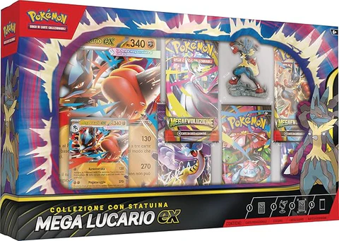 POKEMON MEGA LUCARIO EX COLLEZIONE CON STATUINA
